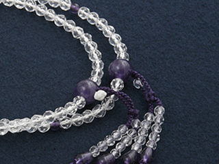 京仏壇はやし 数珠 真言宗 尺０ 本水晶 瑪瑙 (めのう) 入り (女性用) 正式 本式 数珠袋セット SW-032 京都 念珠